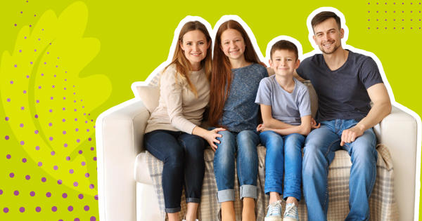 Family On A Sofa Stroked 2